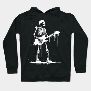 skeleton plays rock music Hoodie